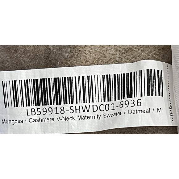 Quince Mongolian Cashmere Maternity V-Neck Sweater Medium Oatmeal Beige - Picture 9 of 9